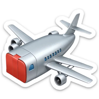 Un avión con cabeza de caja sticker