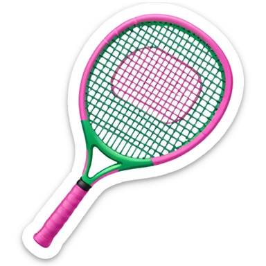 green padel racquet with pink P in the middle sticker