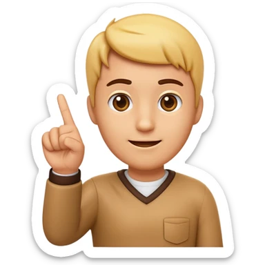 Please create a 3D emoji that shows the number 1 using fingers.Index finger pointing up I’d like it to resemble the iPhone emoji style!" sticker