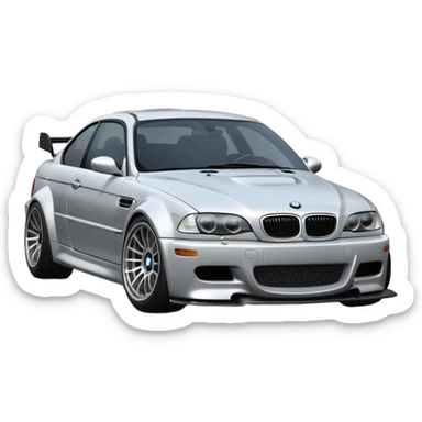 As the BMW M3 E46 drifts around a corner, a slight wisp of smoke should rise from its rear, and its wheels should appear at a certain angle to the turn. Merge the car with the road so it doesn't disappear sticker