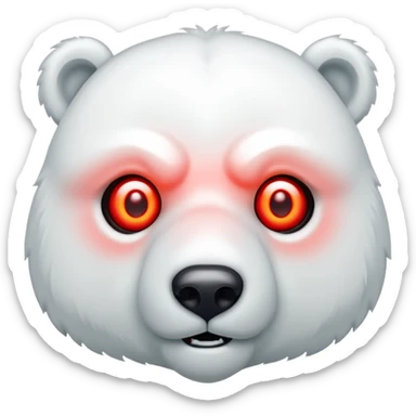 A different, creepy polar bear emoji that can be copied sticker