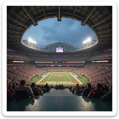 cinematic, realistic emoji of Franklin Field Stadium in Philadelphia, featuring majestic, ornate architecture, lifelike detail, bright lighting, accurate colors, transparent background sticker