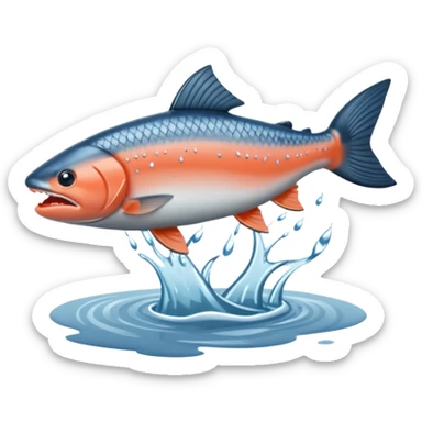 salmon flopping around on land sticker