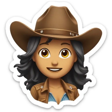 cowboy hat dancing girl sticker