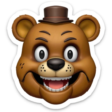 The head of Freddy Fazbear of five nights at Freddy sticker