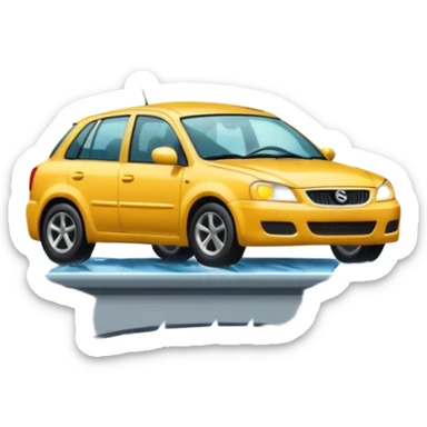 car falling off bridge in the rain sticker