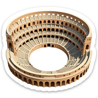 An emoji of the ancient Roman Colosseum. It is shown as a massive oval amphitheater with arched entrances and tiered seating.

 sticker