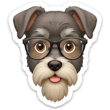 Perro de raza Schnauzer con anteojos sticker