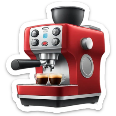 Red espresso machine sticker