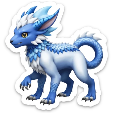 Garurumon-Trico-Amaura-Absol-fusion-creature (full body sticker