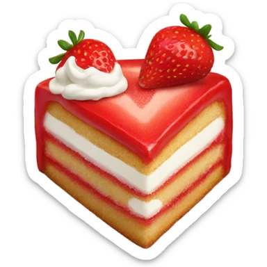 strawberry cake with white cream sticker