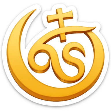 
symbol translation from Arabic to Spanish, that shows one leter or symbol from each language sticker