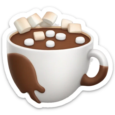 Hot chocolate with marshmallows in it sticker