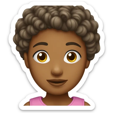 fille metisse cheveux bouclés en pleure sticker