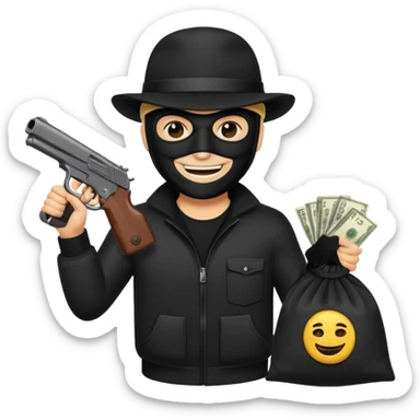 The bitlife robber emoji sticker