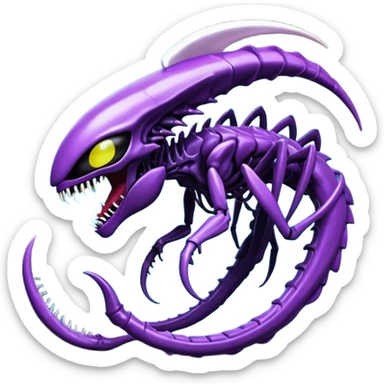Abstract Futuristic Venom-Xenomorph-Genesect-Lunala-ET-hybrid-fantasy-creature sticker