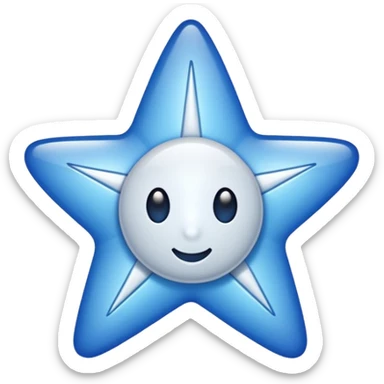 White tick in blue star  sticker