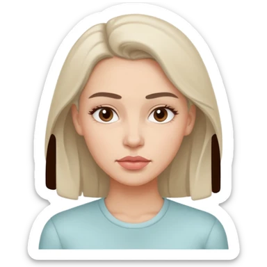 minimal flat emoji of an irritable face,
slightly furrowed eyebrows,
tight lips but not angry,
emotion restrained and subtle,
soft pastel warm-gray tones,
emotional but calm design,
modern female health app style,
transparent background,
vector illustration
 sticker