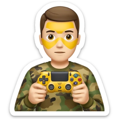 yellow homme-avec-manette-ps4-camouflage (not human) sticker