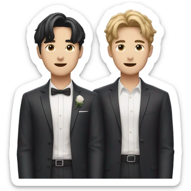It will be a married couple emoji with half body. There will be 2 man that looks like soobin an yeojun from K-pop group TxT sticker