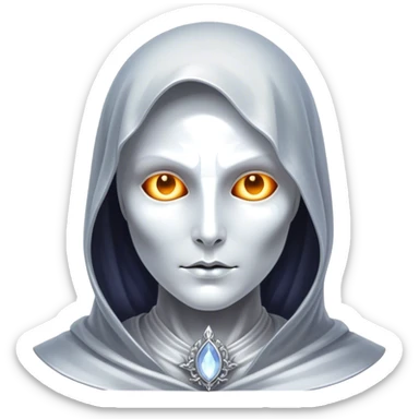 Cinematic and Ultra realistic 32k HD hauntingly beautiful specter with Balanced features, highly detailed, glowing with silver light, high shine, remembrance, a painting of white silver, fanciful, enchanting. The image is so lifelike it could leap off the canvas at any moment sticker