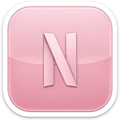 Netflix aesthetic "N" logo in pastel pink sticker