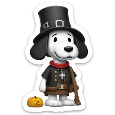 Snoopy as a pilgrim  sticker