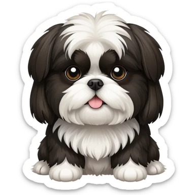 Black and white Shih Tzu sticker