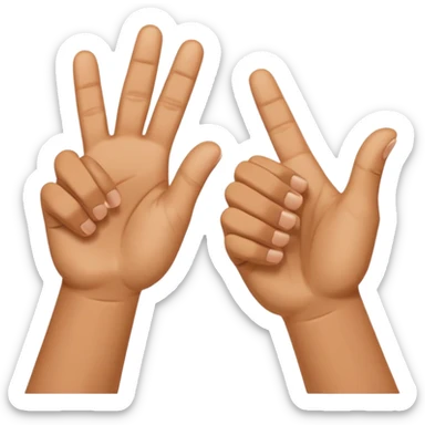 Put both hands together in a clapping gesture like saying goodbye.” sticker