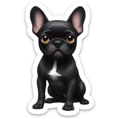 black frenchie sticker