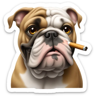 Bulldog smoking a cigarette ￼ sticker