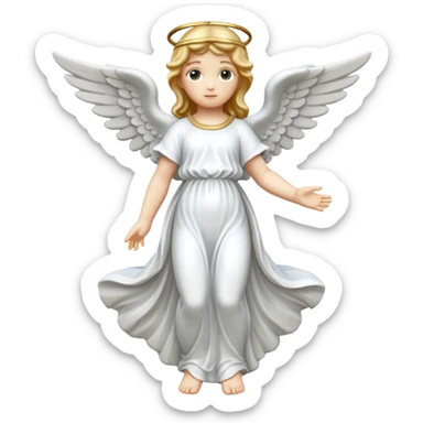 Plain white marble statue of an angel sticker