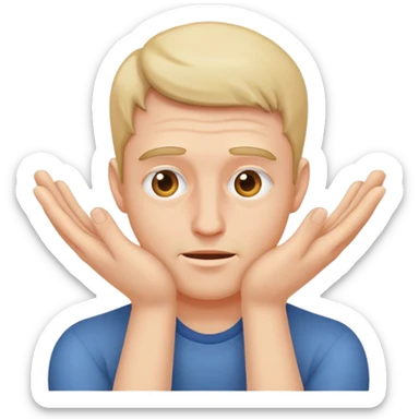 squishing a guys face with hands  sticker