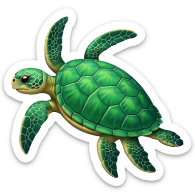 Sea turtle holding good morning sticker