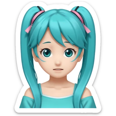 Hatsune Miku  embarrassed twintail sticker