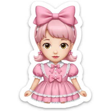 Fiyonklu ve pembe lolita giyen erkek çiz sticker