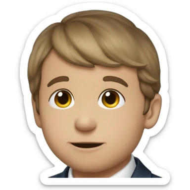 Macron kiss one kid sticker