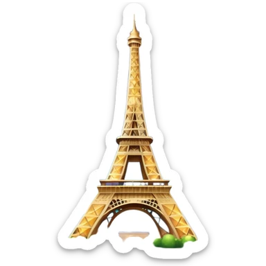 Eiffel Tower with shimmering sparkles, night sky background sticker