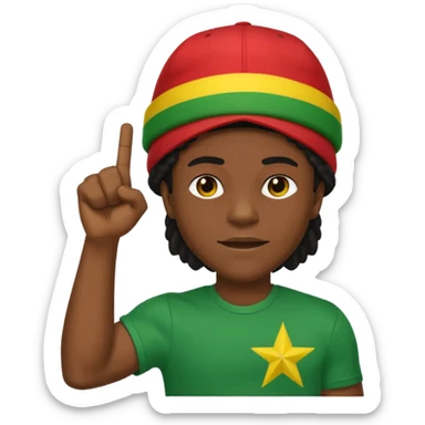 Emoji sticker of reggae vibes and frequency that says Big Up Anthony B! in bold reggae font 💥🔥✊🏾 sticker