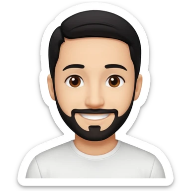 AJ McLean brown eyes, black hair, white shirt sticker