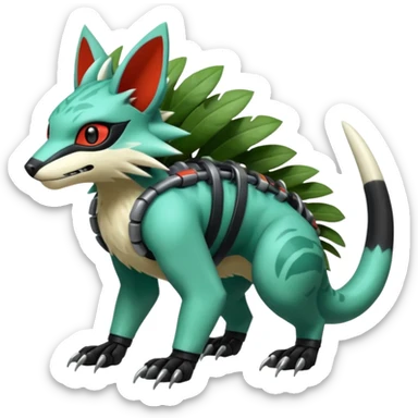 exotic tropical cyber-Litten-Linoone-Noibat-Fakémon-Pokémon-Vernid-creature sticker