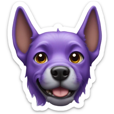 purple dog with horns sticker