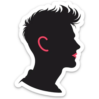 man profile silhouette sticker
