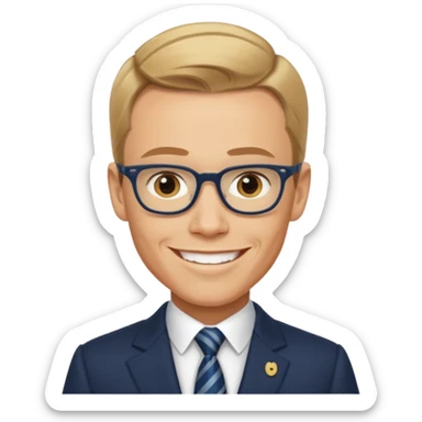 realistic Alexander Stubb, ruler of Finland sticker