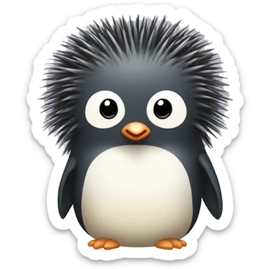 penguin mixed porcupine sticker