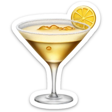 golden martini cocktail with foam sticker