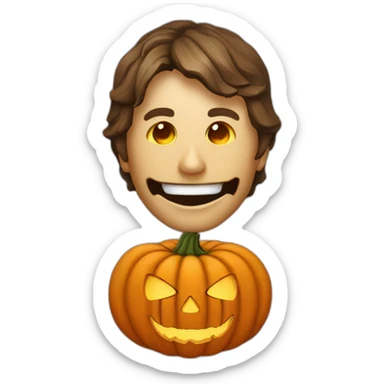 jason orange mask combined with a smiling pumpkin sticker