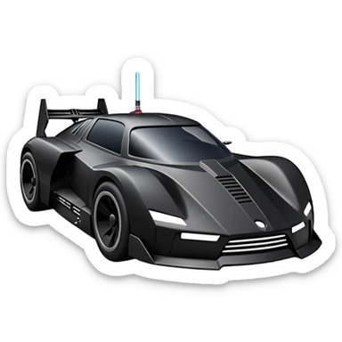 Haunted Darth Vader’s stealth race car with bright white headlights and light saber bumpers  sticker