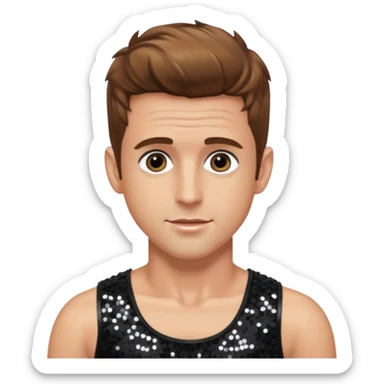 Joey McIntyre from NKOTB with light brown hair, black sequin crop top sticker
