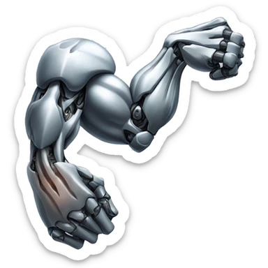 Cyborg arm only flexing bicep and shoulder sticker